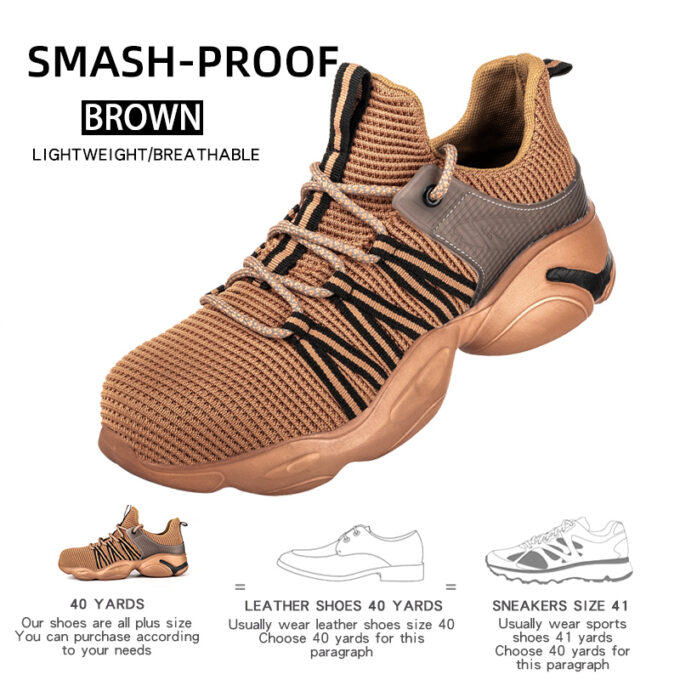 Flying 810 Brown Safety Trainers Shoes