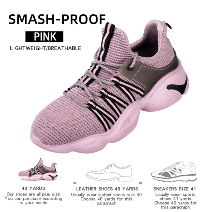 Flying 810 Pink Safety Trainers Shoes